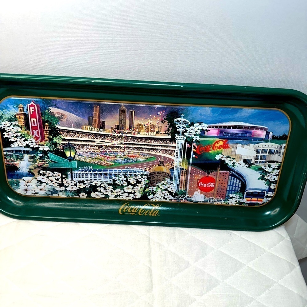 Vintage 1996 Coca Cola Atlanta Our Town Tray Atlanta Georgia USA